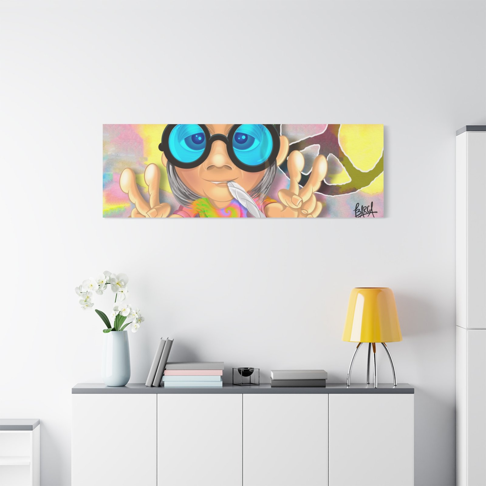 Other Art Portrait - Peace Vibes Canvas Art, Retro Wall Decor, Gift for Hippie Lovers, Boho Home Decor, Colorful Chill Room Art - Image 79