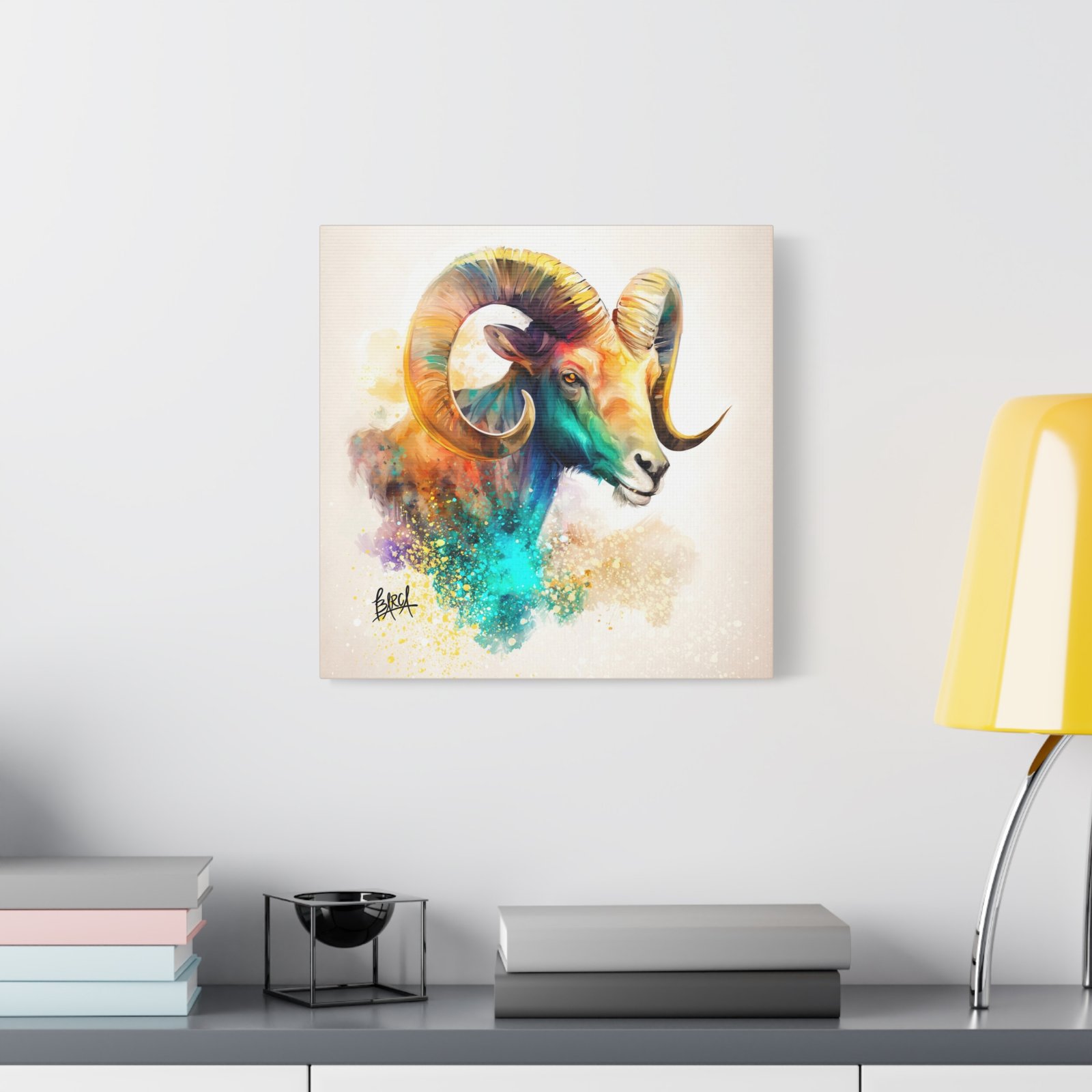 Animal Art - Aries Colorful Ram Canvas Art, Animal Wall Decor, Unique Home Decoration, Gift for Art Lovers, Goat Decor - Image 19