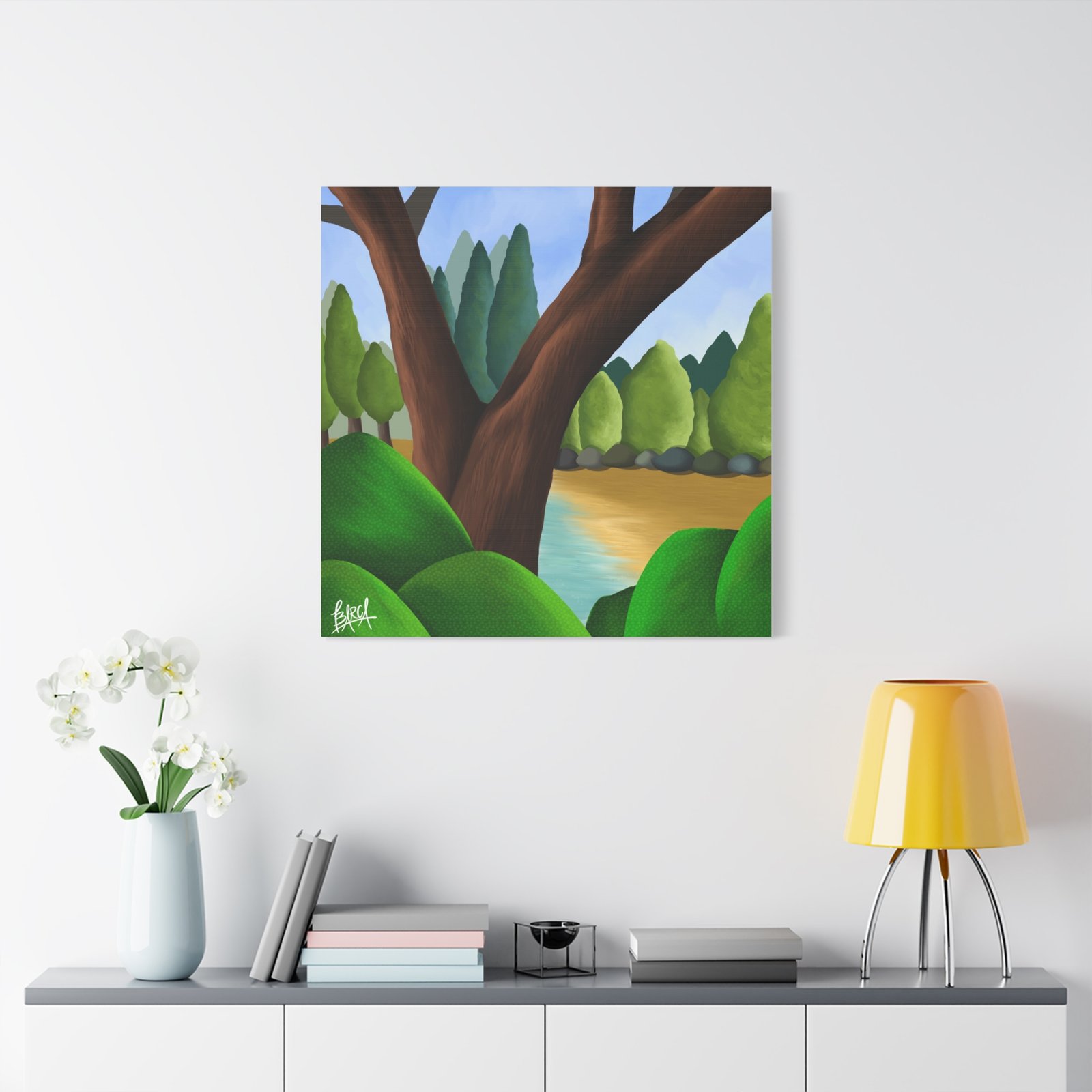 Other Art Portrait - Serene Nature Canvas Art Print, Stretched Wall Art, Green Landscape Decor, Earthy Home Decoration, Tranquil Nature Artwork - Image 79
