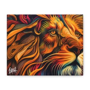 Animal Art Canvas - Colorful Lion Canvas Art, Wall Decor, Animal Portrait, Vibrant Home Decor, Wildlife Art, Gift for Animal Lovers, Modern Art Piece
