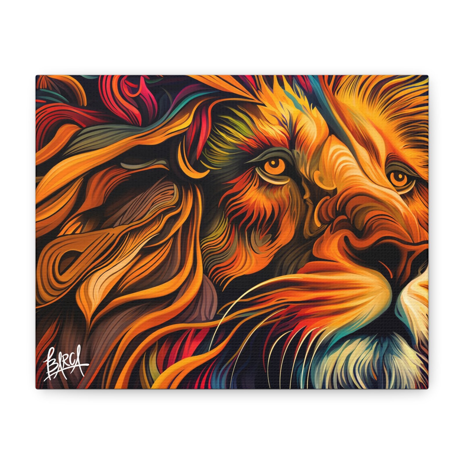 Animal Art Canvas - Colorful Lion Canvas Art, Wall Decor, Animal Portrait, Vibrant Home Decor, Wildlife Art, Gift for Animal Lovers, Modern Art Piece