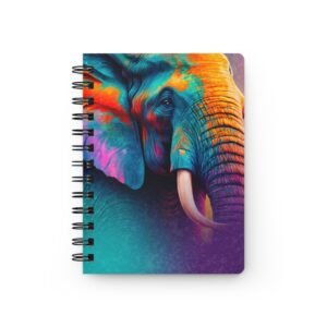 Animal Art Elephant - Colorful Elephant Spiral Bound Journal | Artistic Notebook, Gift for Nature Lovers, Travel Diary, Eco-Friendly Journal, Unique Design