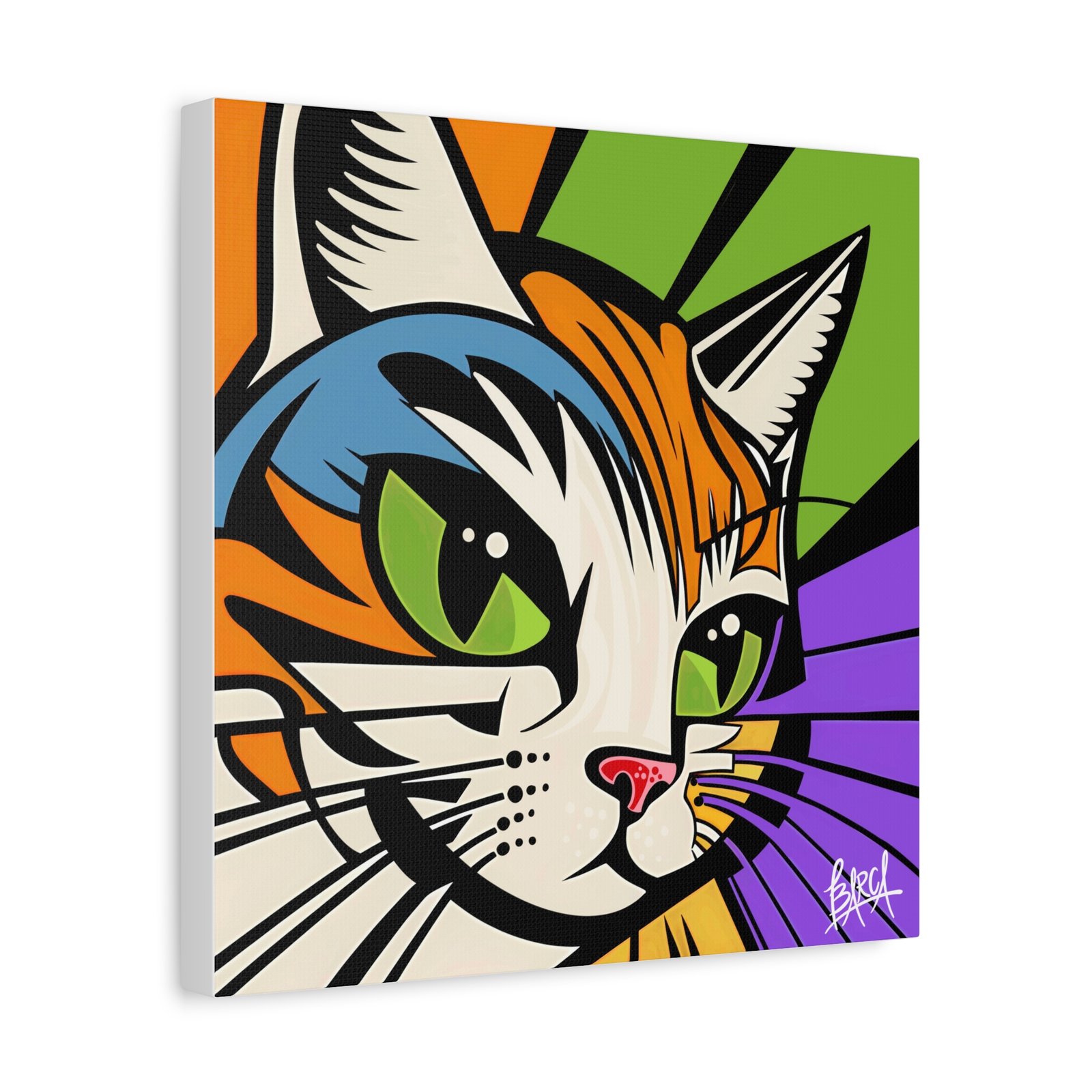Animal Art Canvas - Colorful Cat Art Canvas Wall Decor, Feline Lover Gift, Home Decoration, Vibrant Animal Art, Cat Themed Room, Pet Lover Decor - Image 14