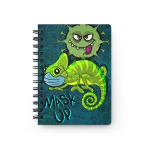 Chamo Pop Art - Colorful Spiral Bound Mask Up Virus Medical Journal for Creative Minds, Fun Notebook for Kids, Animal-Themed Stationery, Cute Gift for Students, Mask Up Design