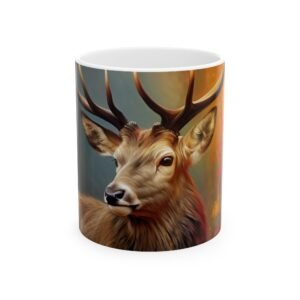 Rustic Deer Wildlife Ceramic Mug | Nature Lover Gift, Coffee Mug, Camping Mug, Deer Design, Home Decor