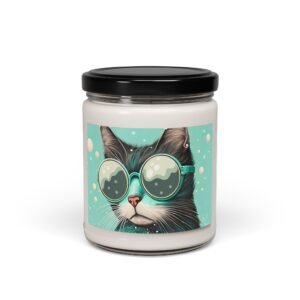 Candles - Scented Cat Candle, Soy Wax with Cool Sunglasses Design, Gifts for Cat Lovers, Home Decor, Relaxation, April Birthday, Unique Home Fragrance