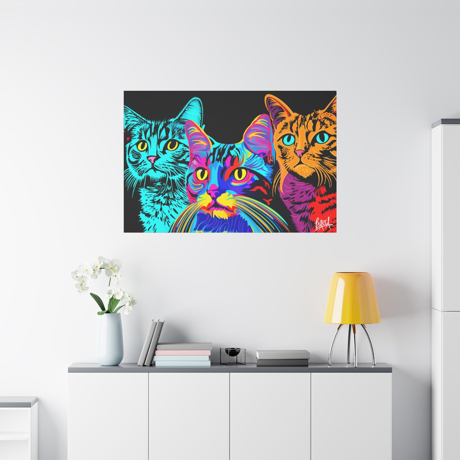 Animal Art Canvas - Vibrant Cat Canvas Print, Colorful Cat Wall Art, Home Decor for Cat Lovers, Pet Lover Gift, Colorful Cat Portraits - Image 83
