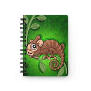 Chamo Pop Art - Charming Monkey Chameleon Spiral Bound Journal – Nature Lover’s Notebook, Eco-Friendly Gift, Sketchbook, Travel Journal, Green Decor