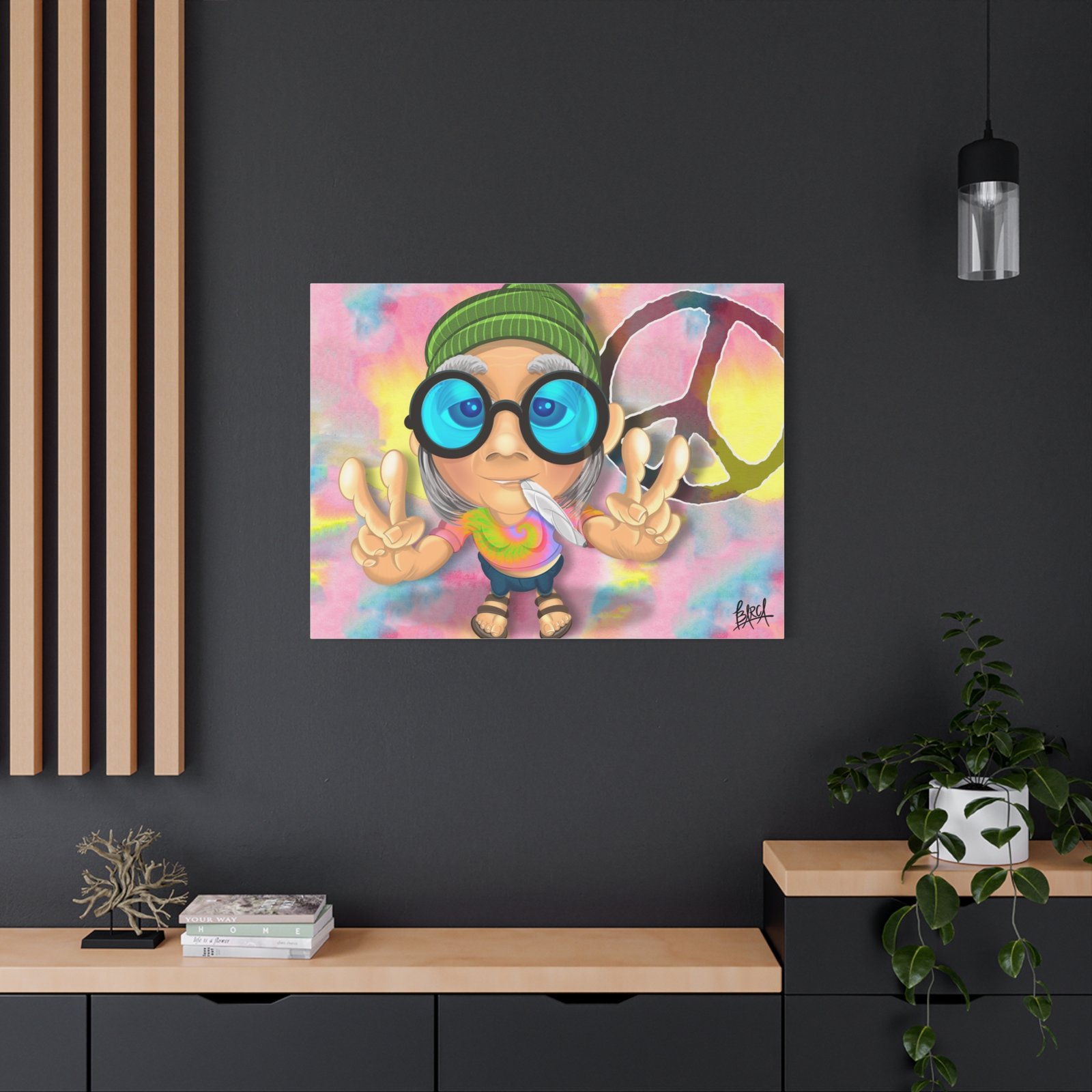 Other Art Portrait - Peace Vibes Canvas Art, Retro Wall Decor, Gift for Hippie Lovers, Boho Home Decor, Colorful Chill Room Art - Image 64