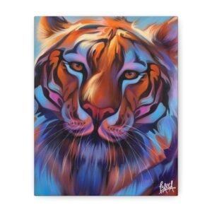 Animal Art Canvas - Portrait Vibrant Tiger Canvas Print, Animal Wall Art, Colorful Home Decor, Wildlife Art Piece, Statement Art for Animal Lovers