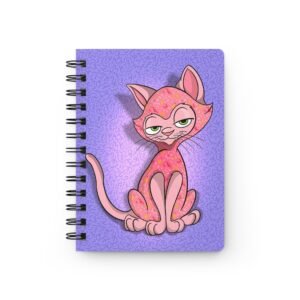 Sassy Cat Art - Strawberry Cake Sassy Cat Spiral Bound Journal | Cute Kawaii Notebook, Cat Lover Gift, Sketchbook, Daily Planner, School Supplies