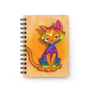 Sassy Cat Art - Colorful Pride Sassy Cat Spiral Bound Journal - Fun Sketchbook for Kids, Cute Note Taking, Gift for Cat Lovers, Vibrant Design, Creative Writing