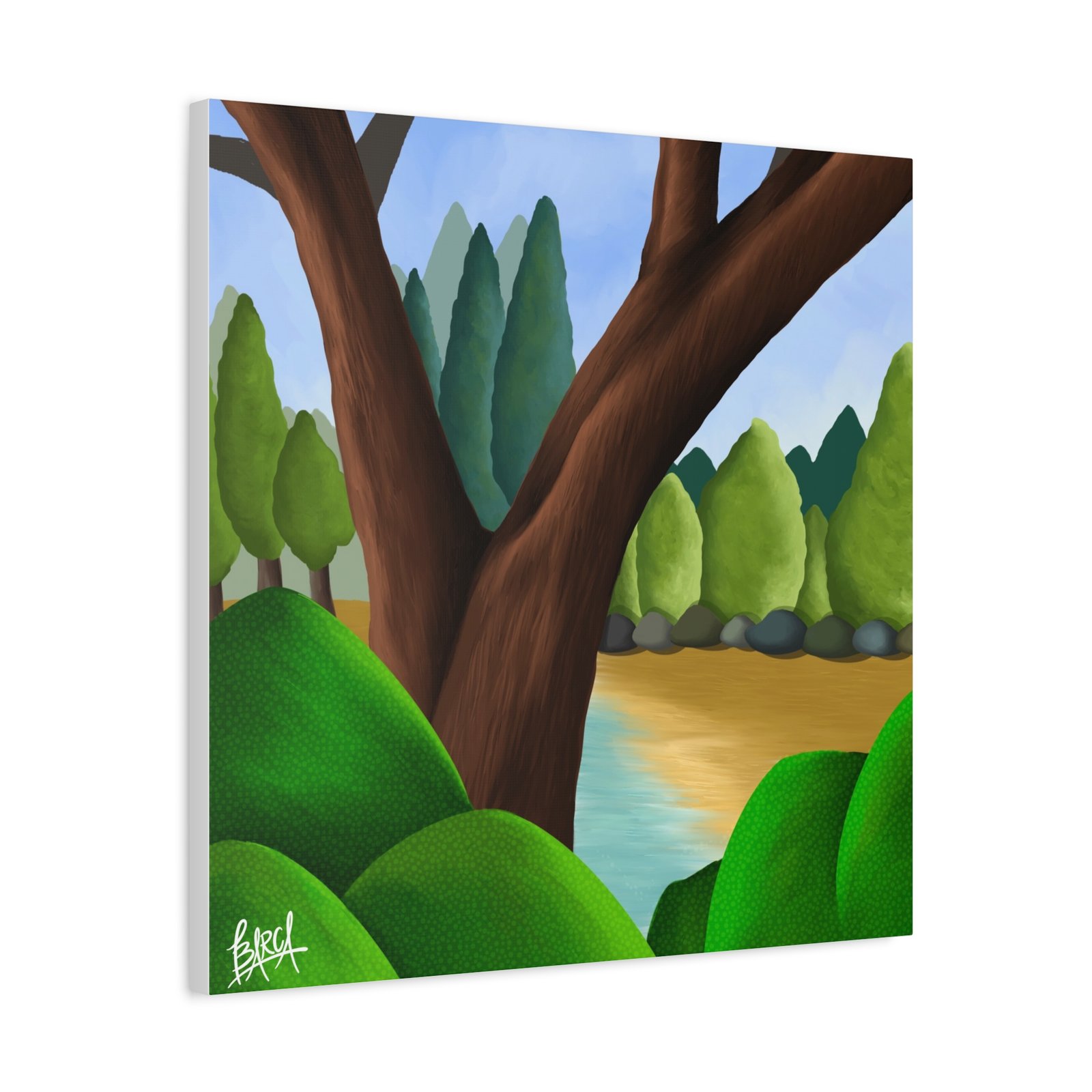 Other Art Portrait - Serene Nature Canvas Art Print, Stretched Wall Art, Green Landscape Decor, Earthy Home Decoration, Tranquil Nature Artwork - Image 70