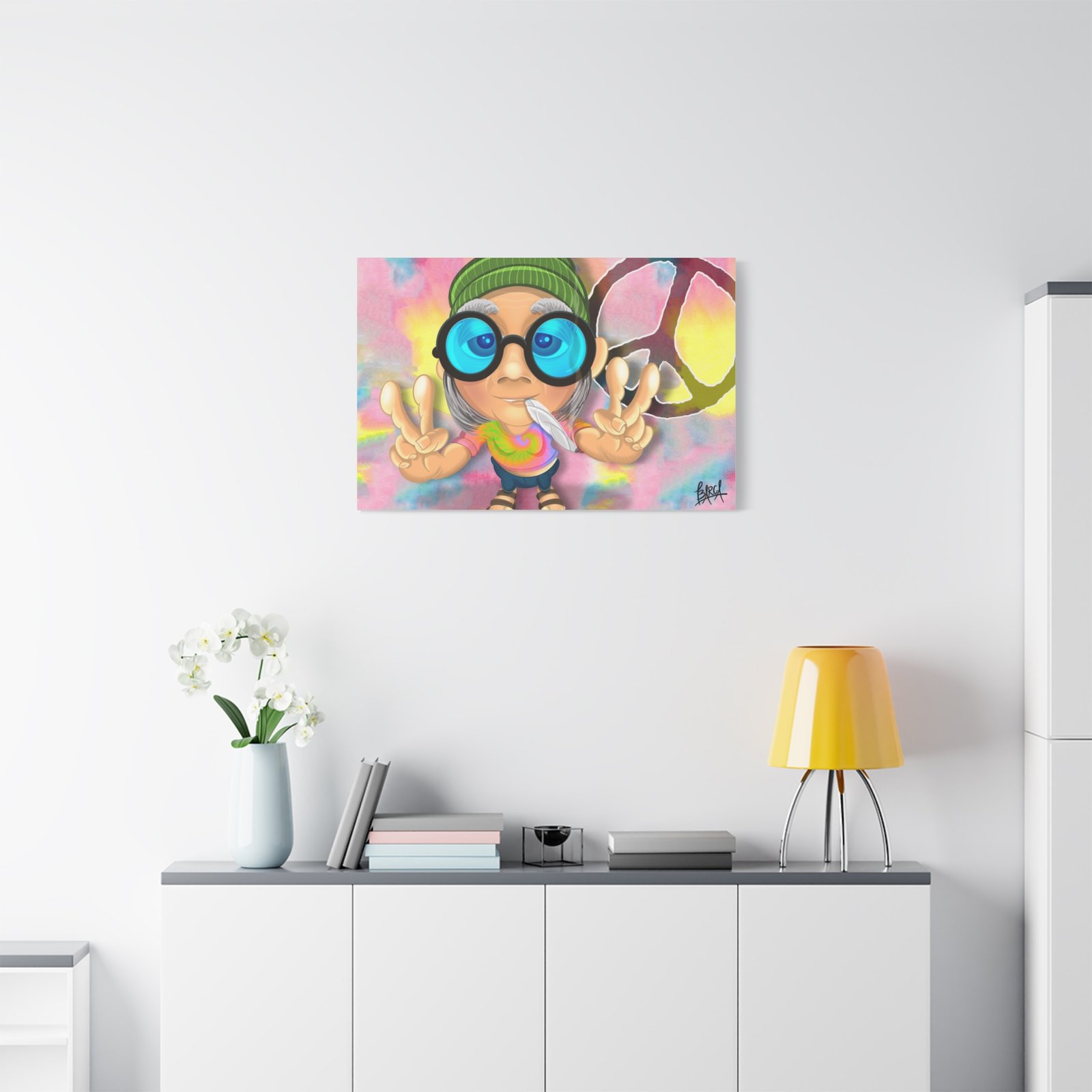 Other Art Portrait - Peace Vibes Canvas Art, Retro Wall Decor, Gift for Hippie Lovers, Boho Home Decor, Colorful Chill Room Art - Image 55