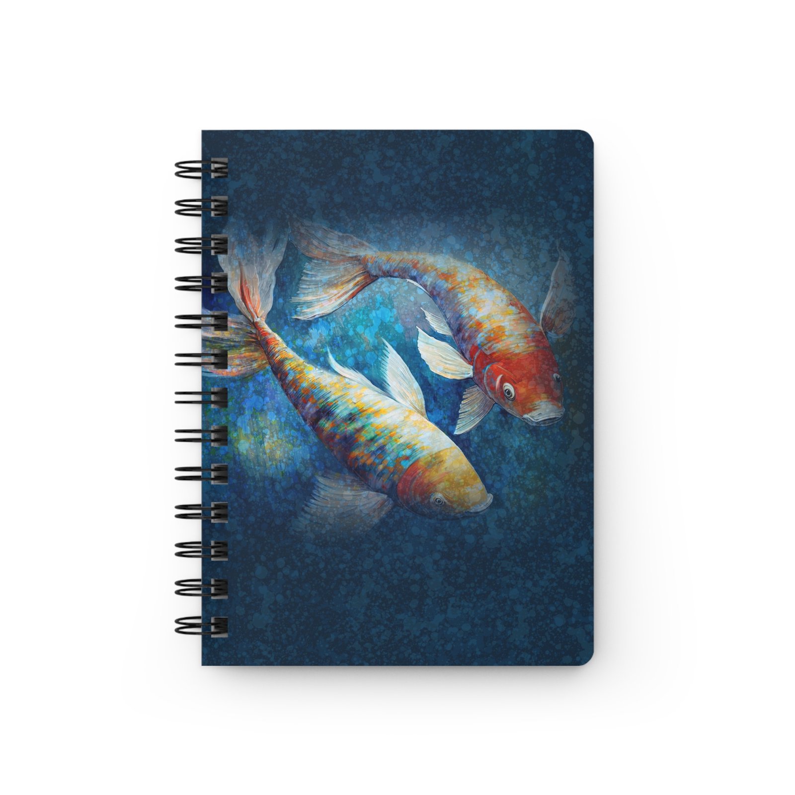 Animal Art Fish - Serene Koi Spiral Bound Journal for Mindful Reflection, Gift for Fish Lovers, Nature Journal, Meditation Notebook, Art Inspired Diary