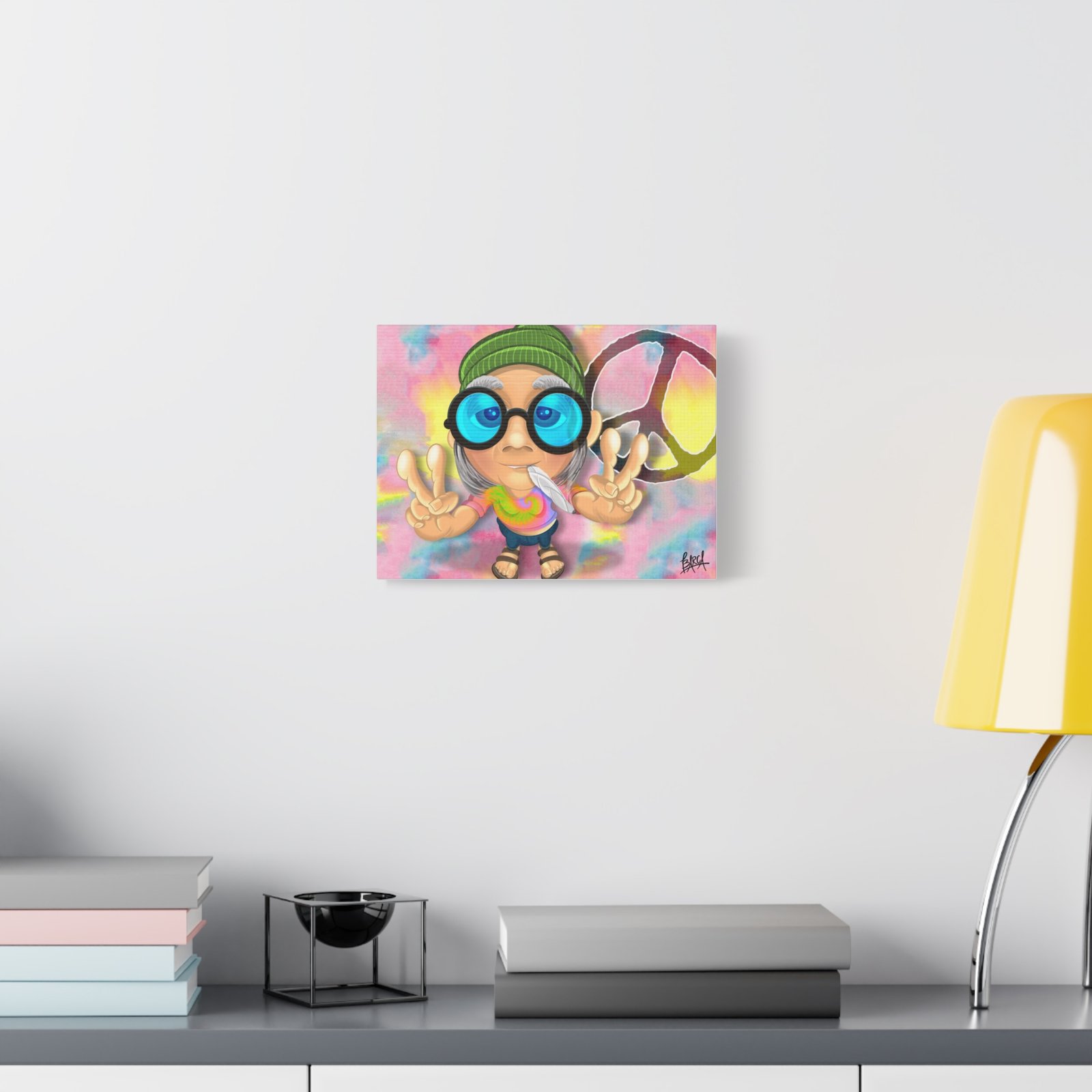 Other Art Portrait - Peace Vibes Canvas Art, Retro Wall Decor, Gift for Hippie Lovers, Boho Home Decor, Colorful Chill Room Art - Image 7