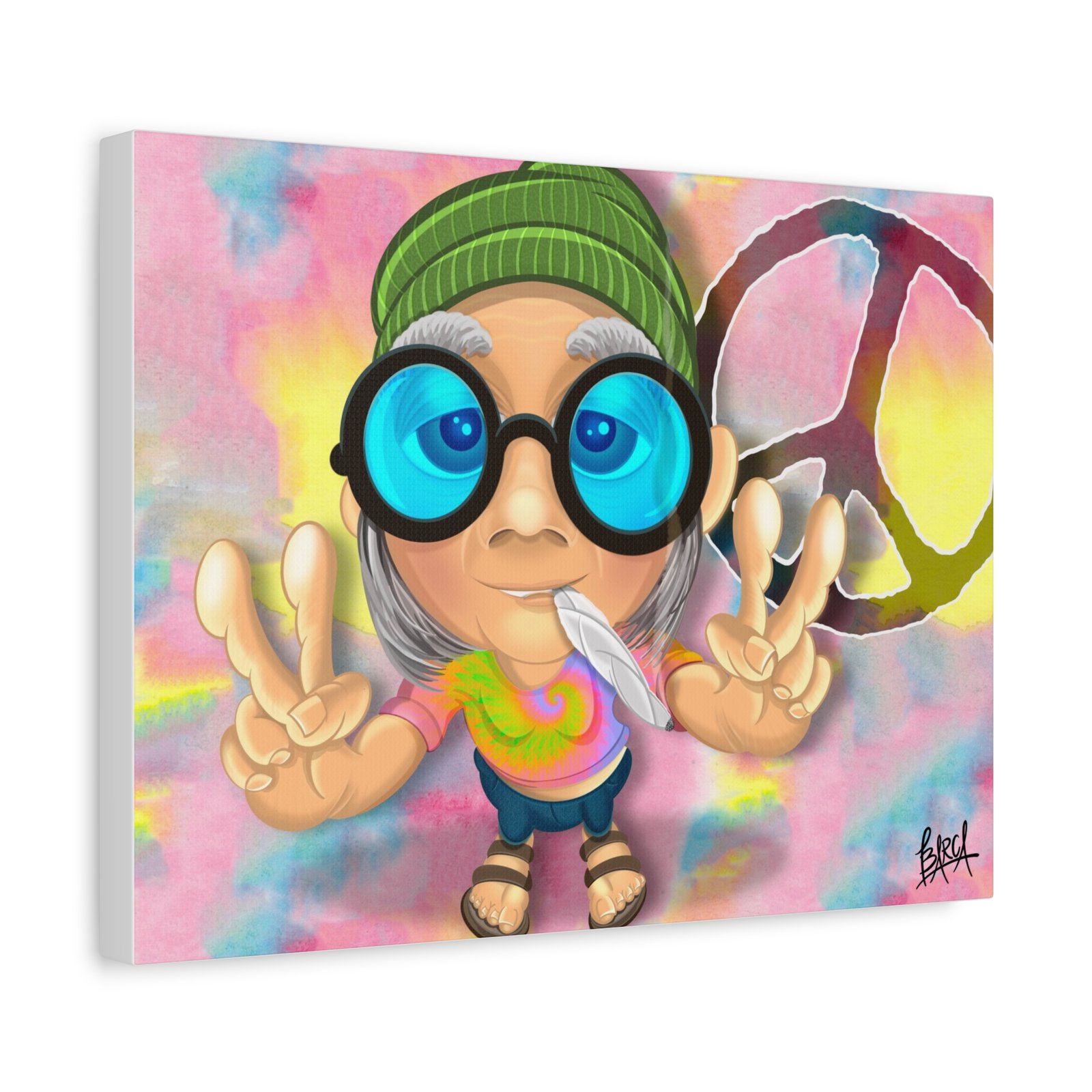 Other Art Portrait - Peace Vibes Canvas Art, Retro Wall Decor, Gift for Hippie Lovers, Boho Home Decor, Colorful Chill Room Art - Image 14