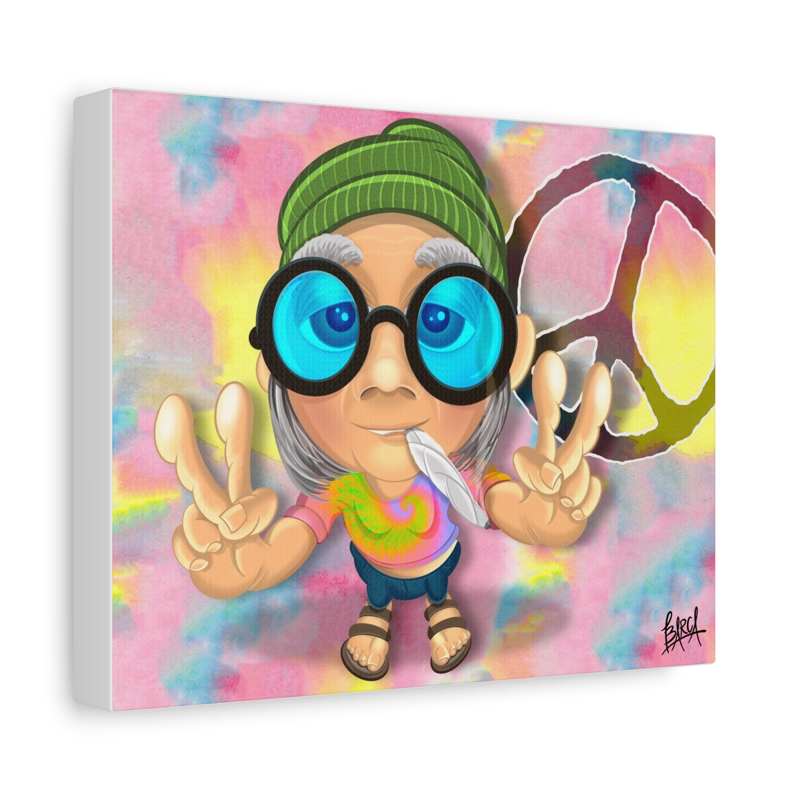 Other Art Portrait - Peace Vibes Canvas Art, Retro Wall Decor, Gift for Hippie Lovers, Boho Home Decor, Colorful Chill Room Art - Image 2