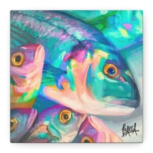 Animal Art Canvas - Vibrant Fish Art Canvas Print, Colorful Wall Decor for Aquatic Lovers, Home Office, Unique Gift, Marine Life Artwork