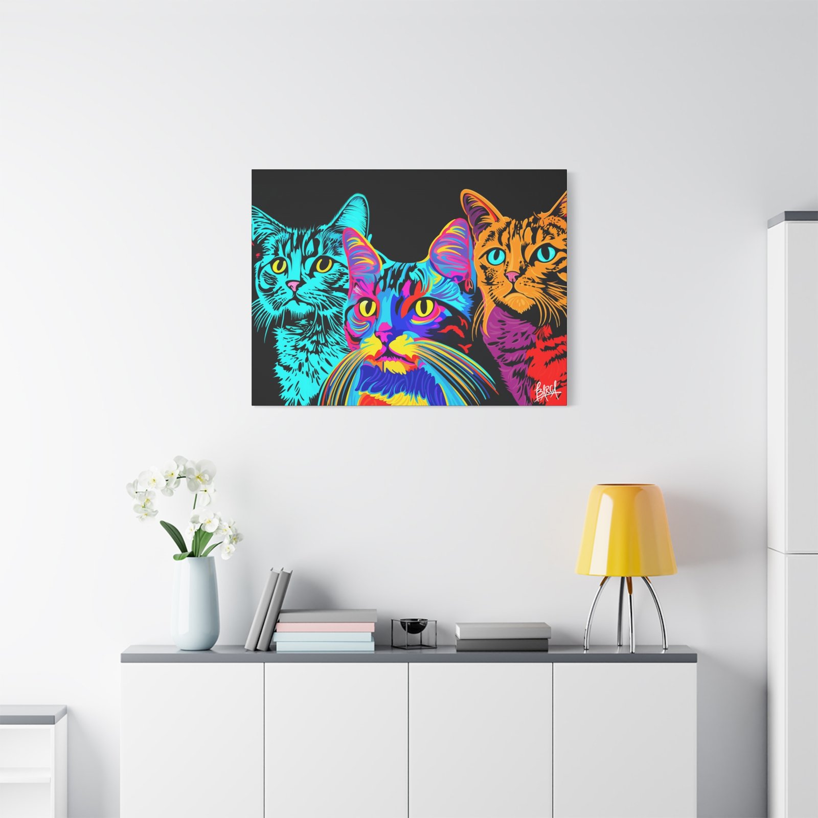 Animal Art Canvas - Vibrant Cat Canvas Print, Colorful Cat Wall Art, Home Decor for Cat Lovers, Pet Lover Gift, Colorful Cat Portraits - Image 71