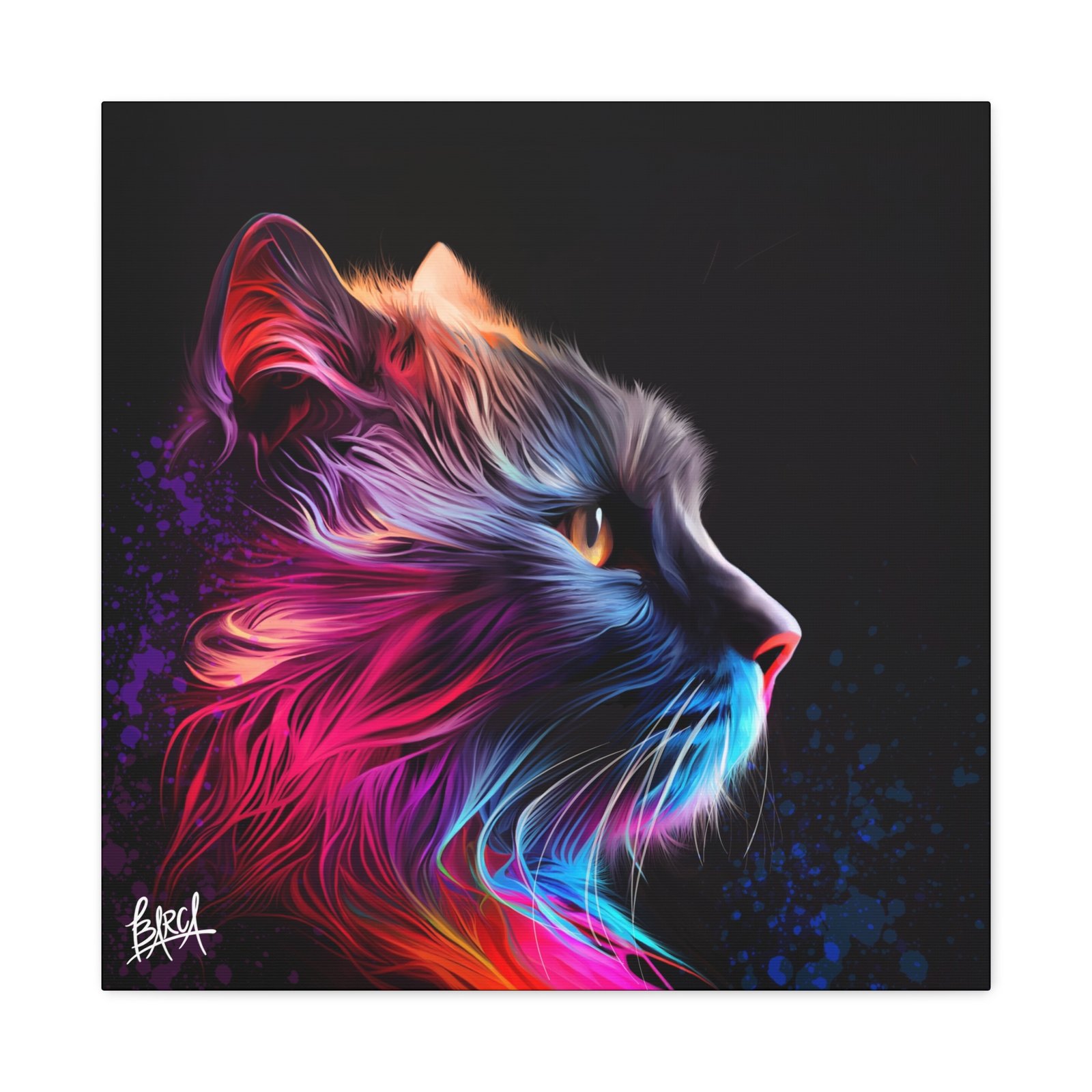 Animal Art Canvas - Vibrant Cat Wall Art Canvas, Colorful Pet Decor, Home Decoration, Gift for Cat Lovers, Feline Art Print, Animal Lover Gift - Image 25