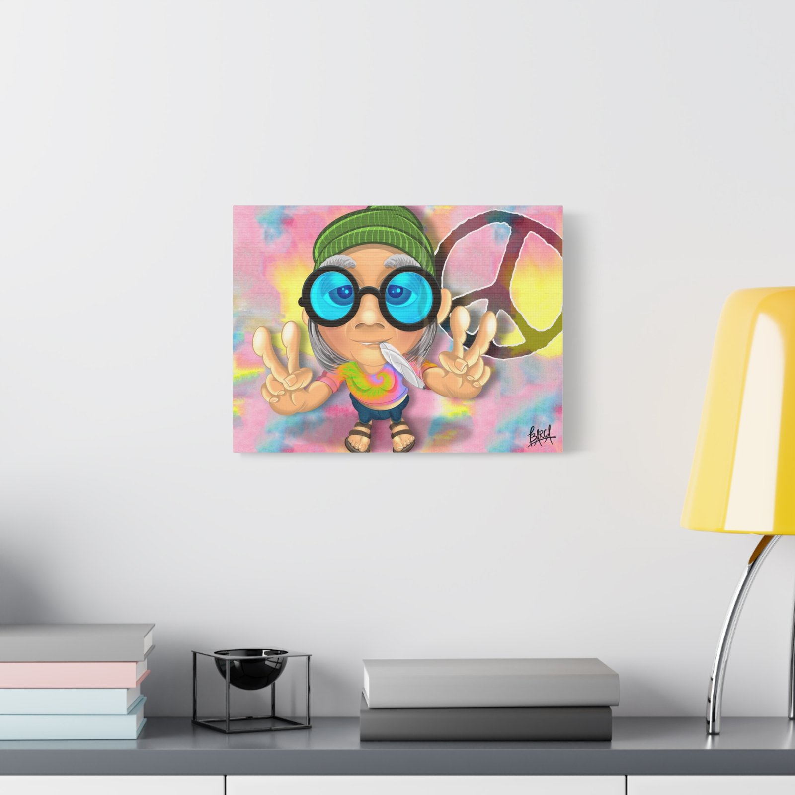 Other Art Portrait - Peace Vibes Canvas Art, Retro Wall Decor, Gift for Hippie Lovers, Boho Home Decor, Colorful Chill Room Art - Image 15
