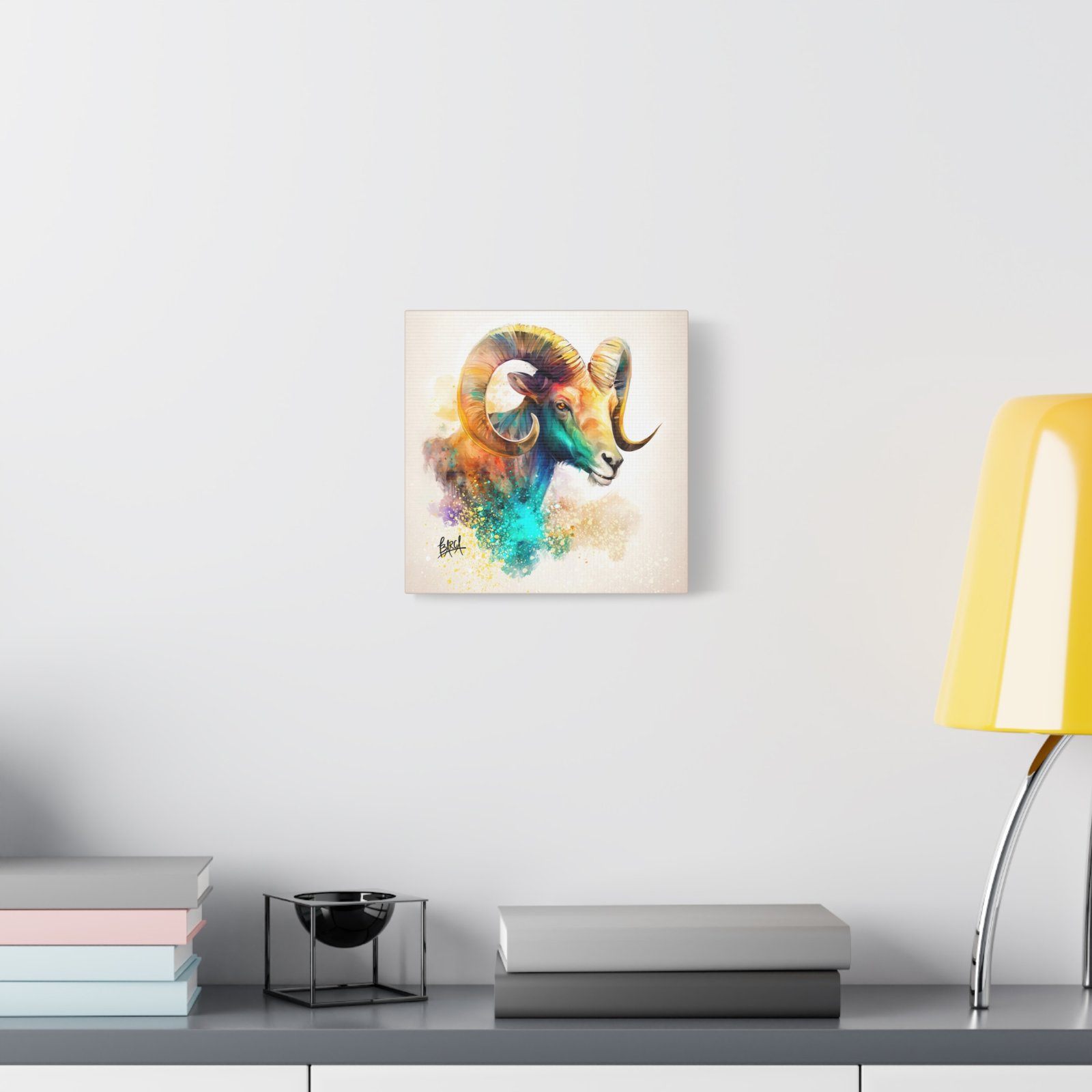 Animal Art - Aries Colorful Ram Canvas Art, Animal Wall Decor, Unique Home Decoration, Gift for Art Lovers, Goat Decor - Image 7