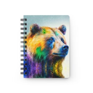 Animal Art Bear - Colorful Bear Spiral Bound Journal, Nature Lover Notebook, Wildlife Art Diary, Eco-Friendly Writing Pad, Gift for Animal Lovers