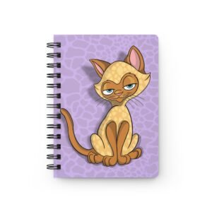 Sassy Cat Art - Cute Giraffe Sassy Cat Spiral Bound Journal, Animal Lover Notebook, Gift for Writers, Cute Cat Lover, Giraffe Print Journal