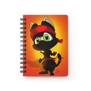 Cat-Tastic Art - Japanese Cute Ninja Cat Spiral Bound Journal, Kid's Notebook, School Supplies, Gift Idea for Animal Lovers, Birthday Present, Creative Journal
