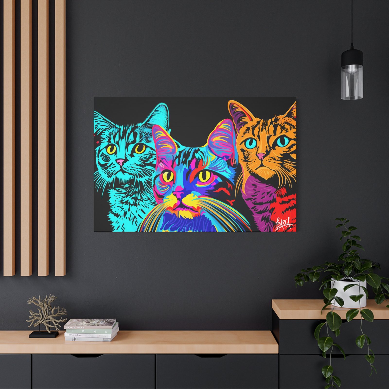 Animal Art Canvas - Vibrant Cat Canvas Print, Colorful Cat Wall Art, Home Decor for Cat Lovers, Pet Lover Gift, Colorful Cat Portraits - Image 84