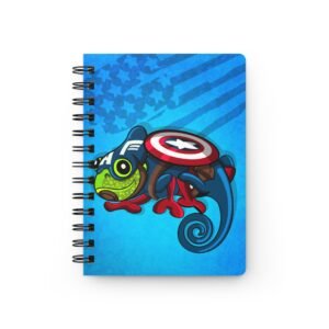 Chamo Pop Art - Marvel Superhero Captain America Chameleon Spiral Bound Journal, Cute Journaling Notebooks, Gift for Kids, Back to School Supplies, Comic Themed Journal