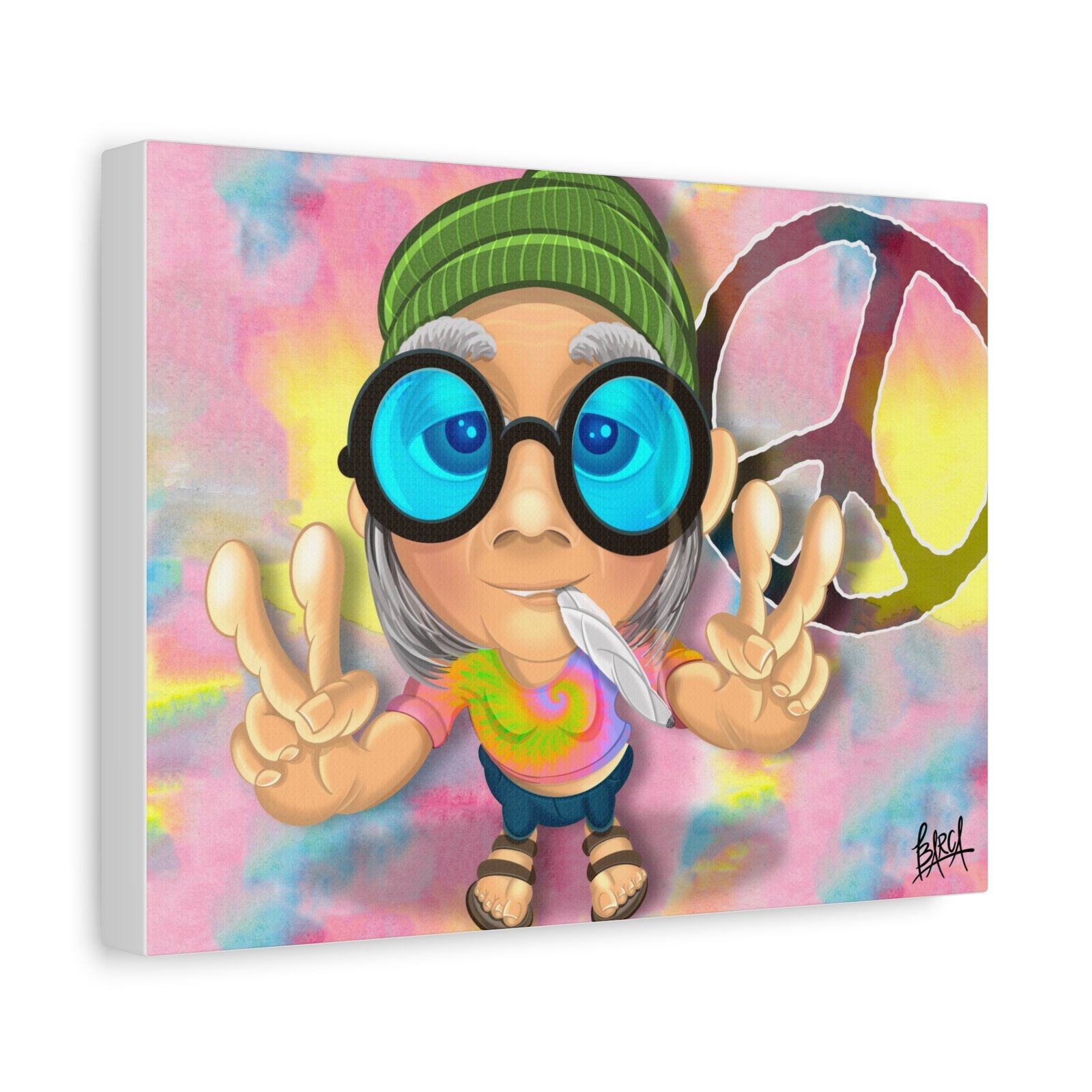 Other Art Portrait - Peace Vibes Canvas Art, Retro Wall Decor, Gift for Hippie Lovers, Boho Home Decor, Colorful Chill Room Art - Image 6