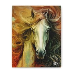 Animal Art Canvas - Portrait Stretched Canvas Wall Art, Horse Portrait Decor, Equine Artwork, Animal Lover Gift, Home Decor, Equine Wall Art