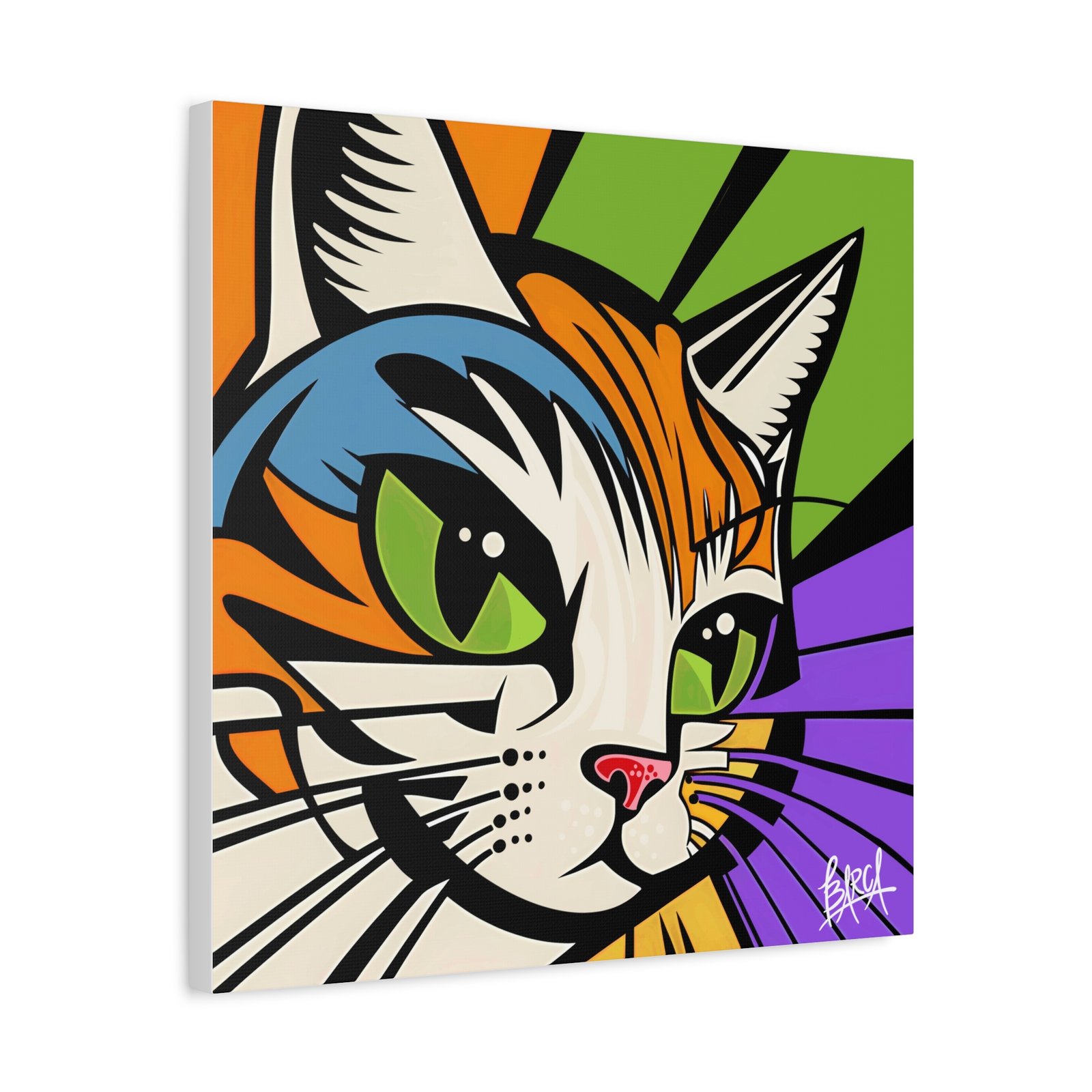 Animal Art Canvas - Colorful Cat Art Canvas Wall Decor, Feline Lover Gift, Home Decoration, Vibrant Animal Art, Cat Themed Room, Pet Lover Decor - Image 22