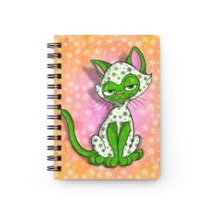 Sassy Cat Art - Weed Sassy Cat Design, Colorful Spiral Bound Journal, Cat Lovers Gift, Cute Notebook, Creative Journal, Gift for him, Her, Kids