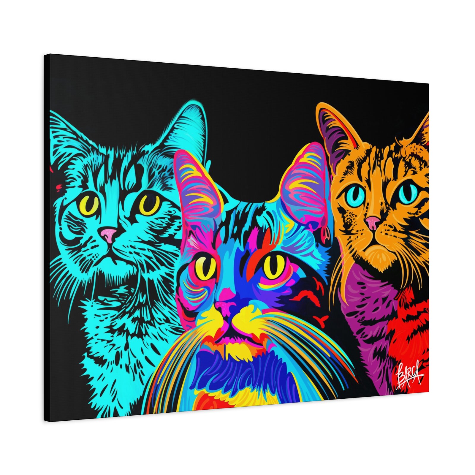 Animal Art Canvas - Vibrant Cat Canvas Print, Colorful Cat Wall Art, Home Decor for Cat Lovers, Pet Lover Gift, Colorful Cat Portraits - Image 70