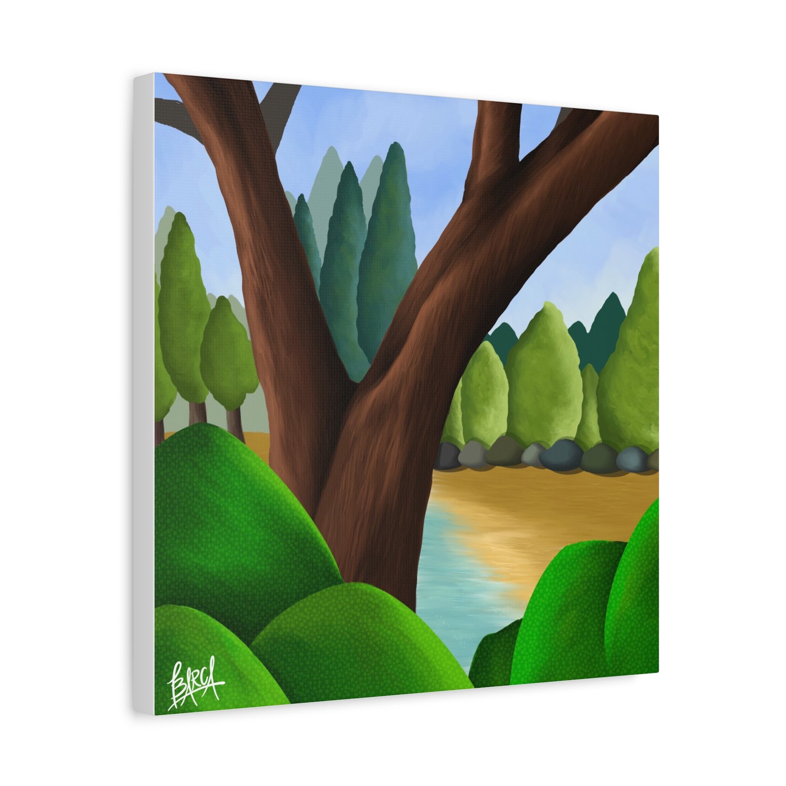 Other Art Portrait - Serene Nature Canvas Art Print, Stretched Wall Art, Green Landscape Decor, Earthy Home Decoration, Tranquil Nature Artwork - Image 62