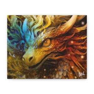 Other Art Portrait - Vibrant Dragon Art Canvas, Colorful Wall Decor, Fantasy Theme, Home & Office, Gift for Dragon Lovers, Unique Artwork