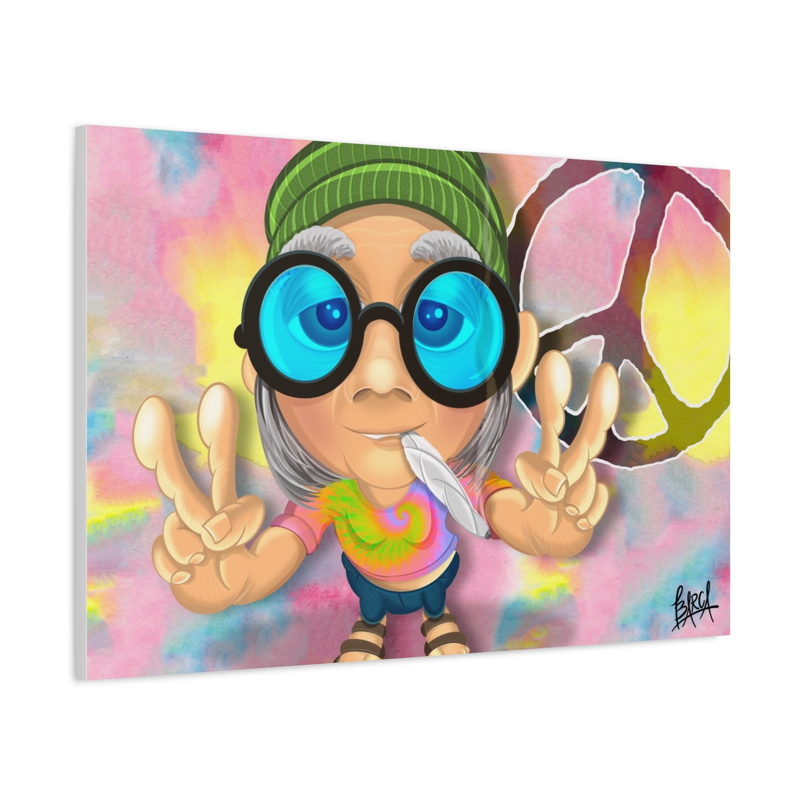 Other Art Portrait - Peace Vibes Canvas Art, Retro Wall Decor, Gift for Hippie Lovers, Boho Home Decor, Colorful Chill Room Art - Image 54