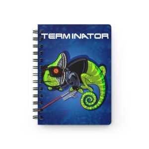 Chamo Pop Art - Charming Terminator Chameleon Spiral Bound Journal, Fun Sketchbook for Creatives, Unique Gift for Artists, Daily Planner, Terminatorthemed Diary