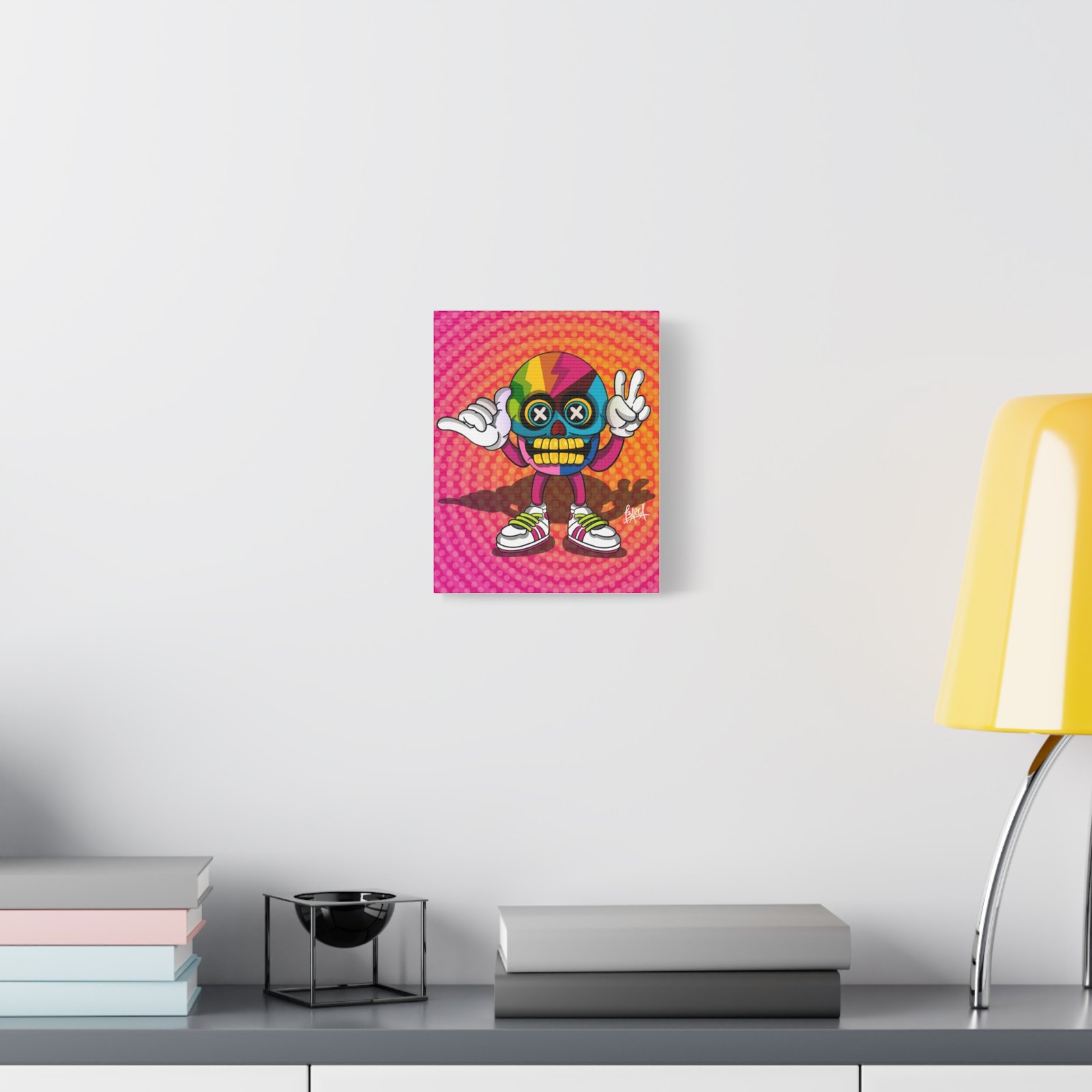 Other Art Portrait - Colorful Skull Canvas Art Print, Psychedelic Wall Decor, Unique Gift for Art Lovers, Vibrant Home Decor, Fun Room Accent - Image 3