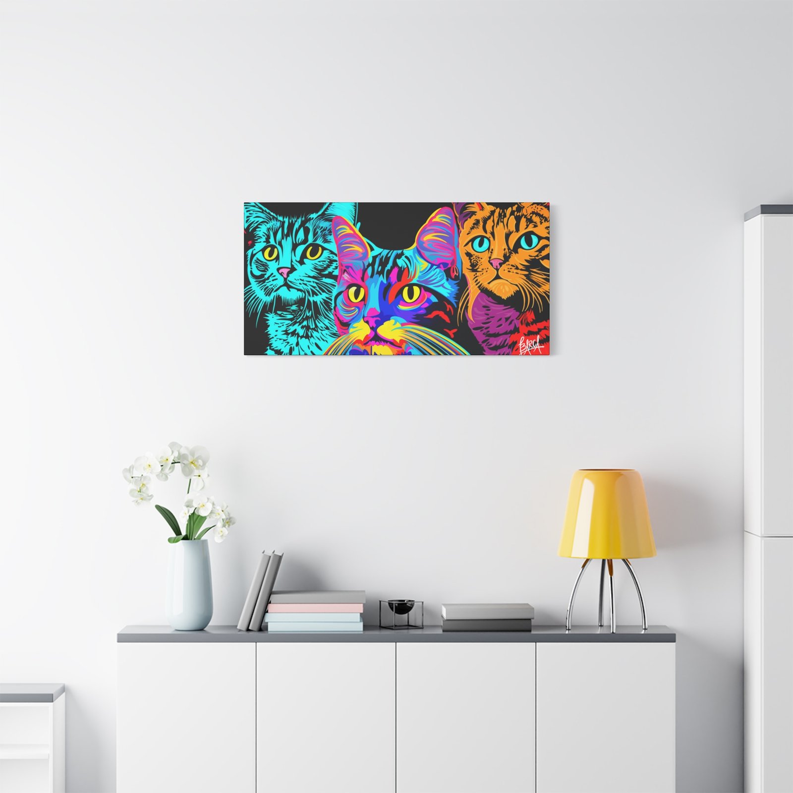 Animal Art Canvas - Vibrant Cat Canvas Print, Colorful Cat Wall Art, Home Decor for Cat Lovers, Pet Lover Gift, Colorful Cat Portraits - Image 67