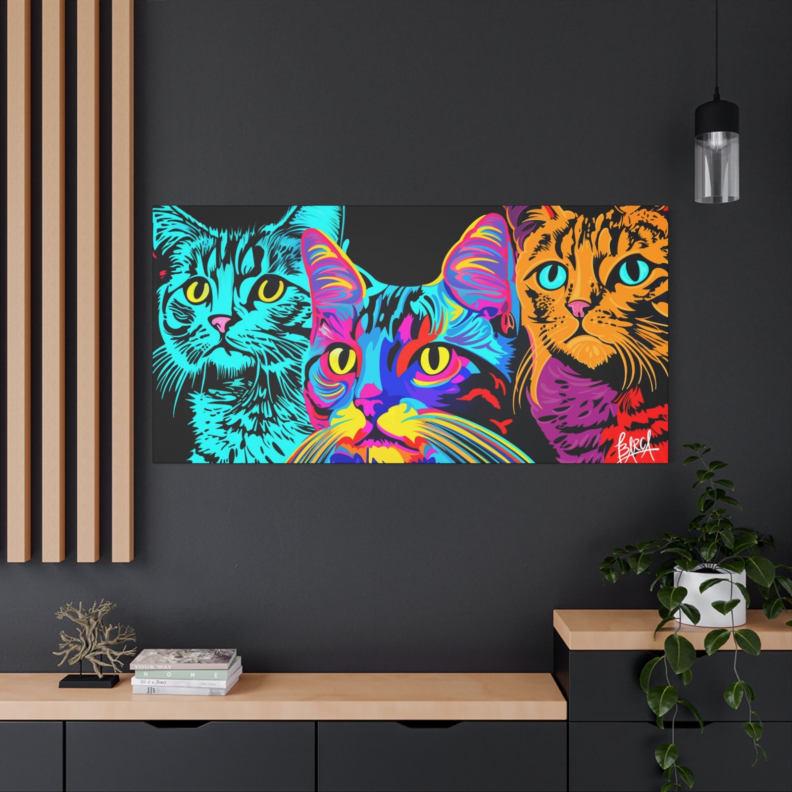 Animal Art Canvas - Vibrant Cat Canvas Print, Colorful Cat Wall Art, Home Decor for Cat Lovers, Pet Lover Gift, Colorful Cat Portraits - Image 96