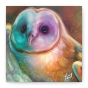 Animal Art Canvas - Colorful Owl Canvas Artwork | Stretched Art Print, Contemporary Decor, Unique Gift, Nature Lover Wall Art, Home & Office Decoration