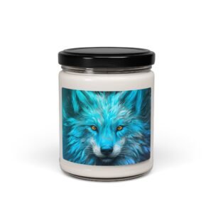 Candles - Blue Wolf Scented Soy Candle, 9oz | Eco-Friendly Home Decor, Unique Gift for Nature Lovers, Relaxation, Aromatherapy, Wolf Themed Candle