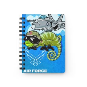 Chamo Pop Art - US Air Force Chameleon Spiral Bound Journal, Military Gifts, Notebook for Aviation Enthusiasts, Travel Journal, Cute Stationery