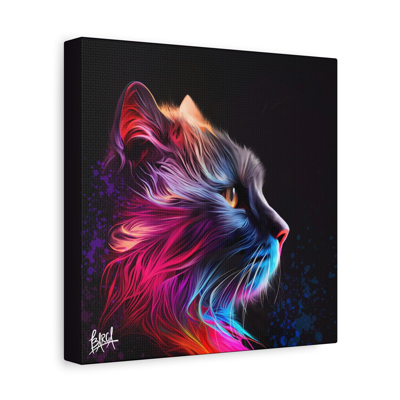 Animal Art Canvas - Vibrant Cat Wall Art Canvas, Colorful Pet Decor, Home Decoration, Gift for Cat Lovers, Feline Art Print, Animal Lover Gift - Image 6