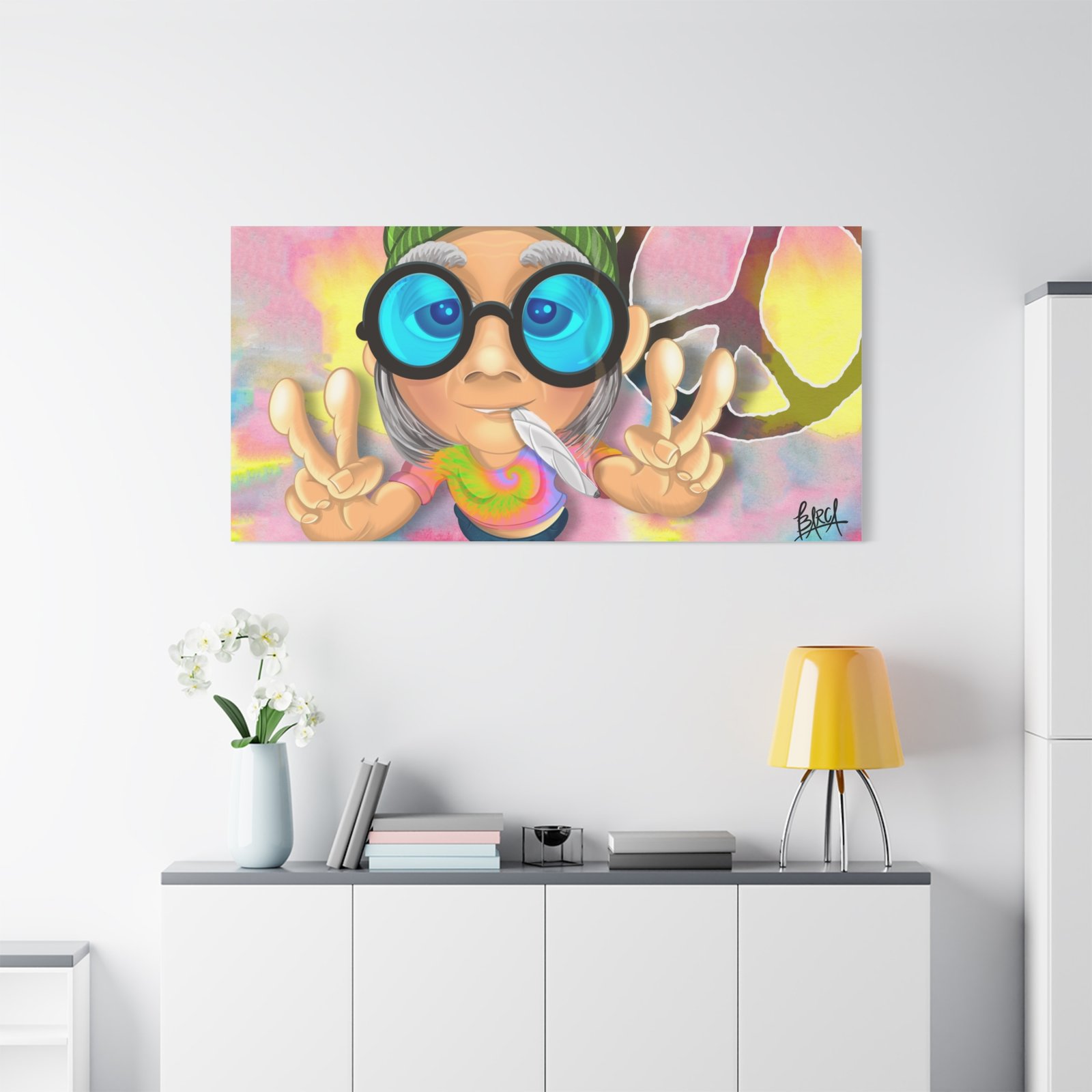 Other Art Portrait - Peace Vibes Canvas Art, Retro Wall Decor, Gift for Hippie Lovers, Boho Home Decor, Colorful Chill Room Art - Image 83