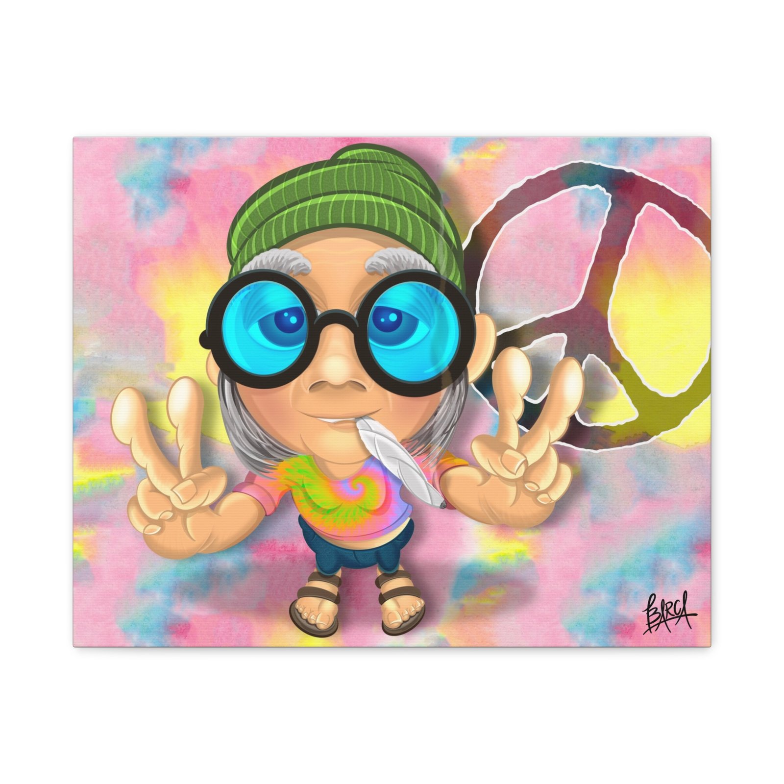 Other Art Portrait - Peace Vibes Canvas Art, Retro Wall Decor, Gift for Hippie Lovers, Boho Home Decor, Colorful Chill Room Art - Image 25